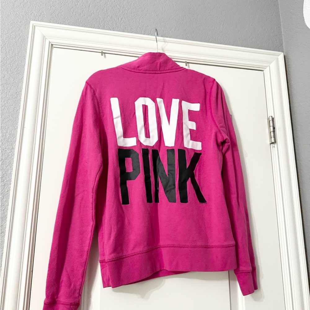 Victoria's Secret Pink Hoodie with Black and White Lettering